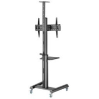 Gembird Monitora stiprinājums Gembird Aluminum TV Floor Stand  with Caster Wheels Black