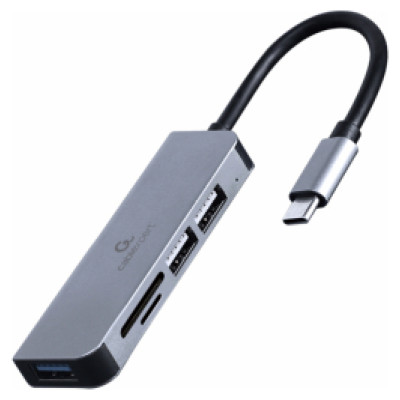 Gembird USB Centrmezgls Gembird USB Type-C 3-port with Card Reader