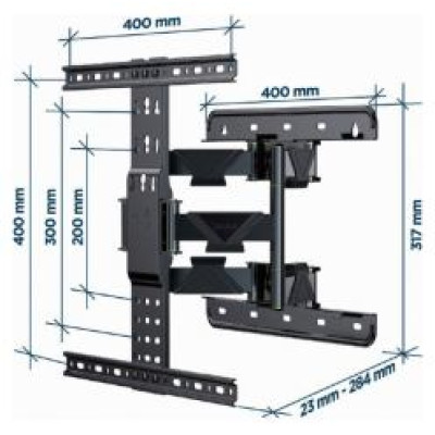 Gembird Sienas stiprinājums televizoram Gembird Full-motion TV Wall Mount