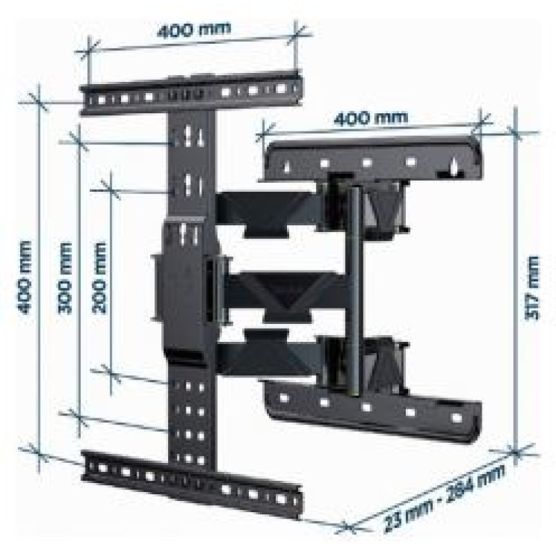 Gembird Sienas stiprinājums televizoram Gembird Full-motion TV Wall Mount