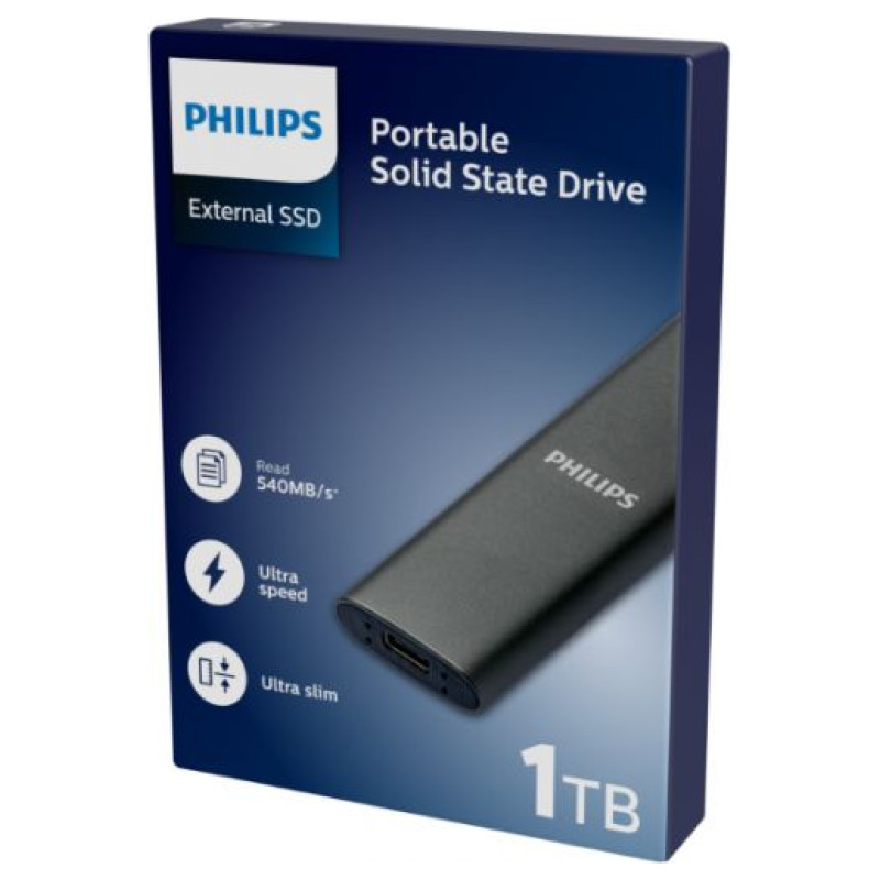 Philips External SSD 1TB Ultra speed Space grey