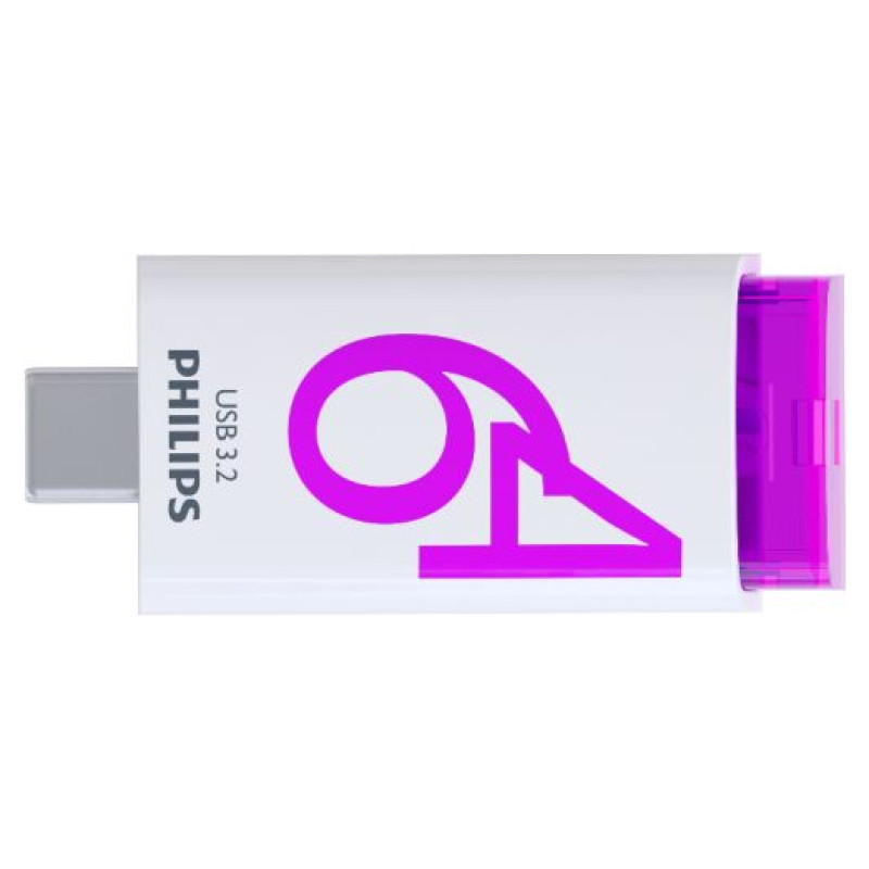 Philips USB-C 3.2 Gen 1 Flash Drive Click Magic Purple 64GB