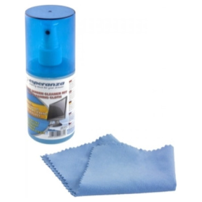 Esperanza ES121 Ekrāna tīrī&scaron;anas &scaron;ķidrums ar microfiber salvete 200ml.