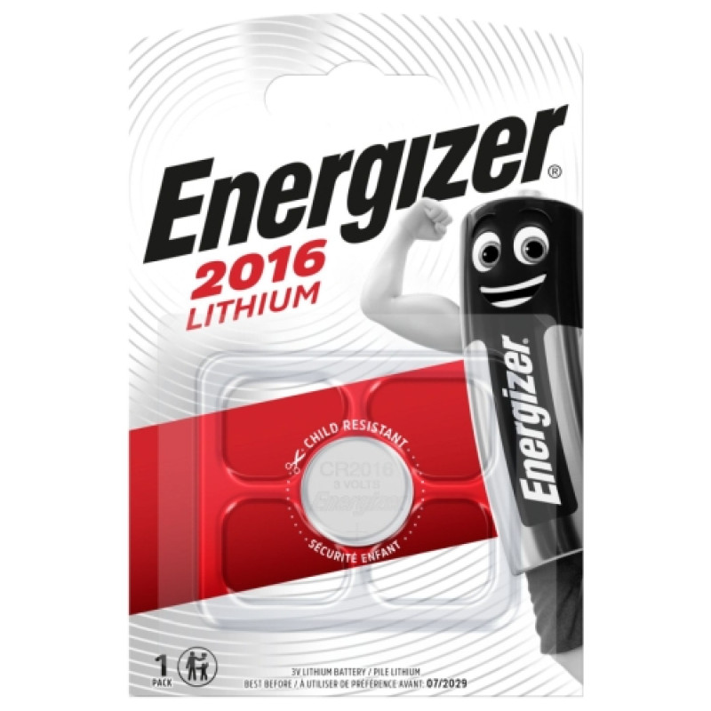 Energizer CR2016 BLISTERA IEPAKOJUMĀ 1GB.