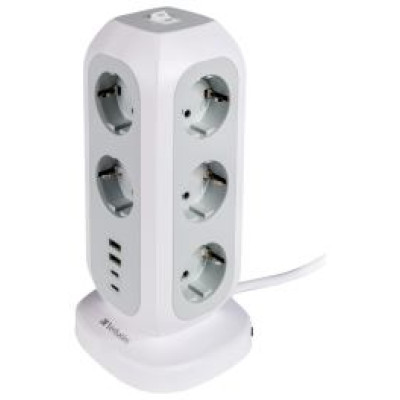 Verbatim Strāvas pagarinātājs Verbatim 2m  EU Socket Tower 15 in 1