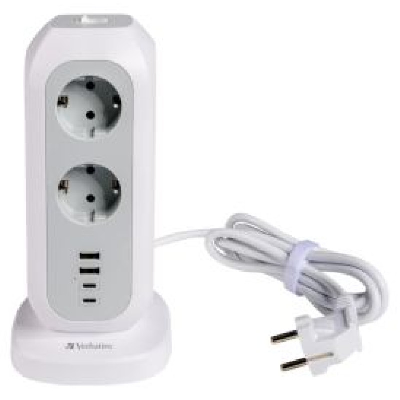 Verbatim Strāvas pagarinātājs Verbatim 2m  EU Socket Tower 15 in 1