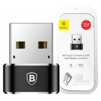 Baseus Adapteris Baseus Converter USB Male To Type-C Female Black