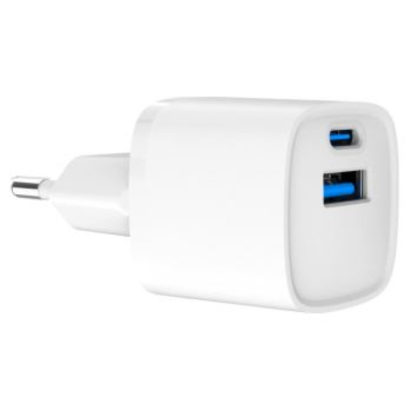 Gembird Lādētājs Gembird USB Type-C + USB Type-A White