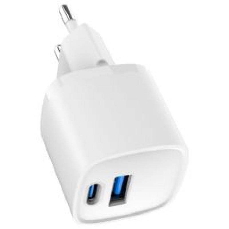 Gembird Lādētājs Gembird USB Type-C + USB Type-A White