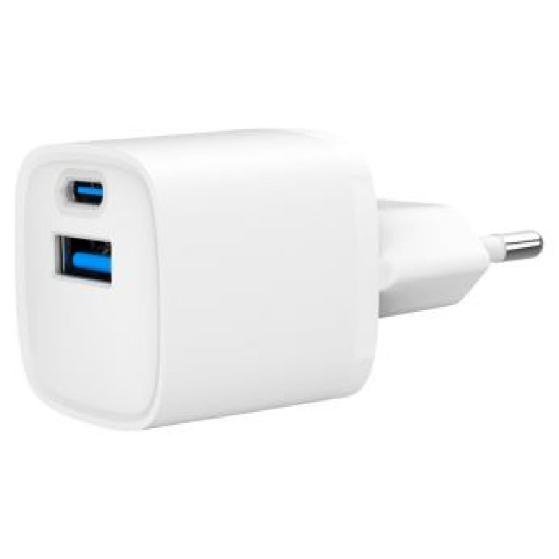 Gembird Lādētājs Gembird USB Type-C + USB Type-A White