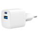 Gembird Lādētājs Gembird USB Type-C + USB Type-A White