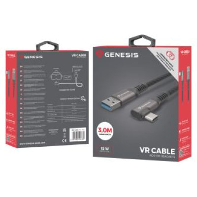 Genesis VR Kabelis Genesis USB Male - Type C Male 3m Black