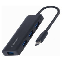 Gembird Hubs Gembird 4-port USB-C 4xUSB 3.1 (Gen 1) Black