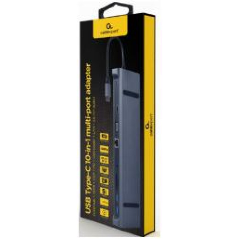 Gembird Dokstacija Gembird USB Type-C 10-in-1 Space Grey