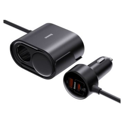 Baseus Lādētājs Baseus 1for2 Car 30W Black