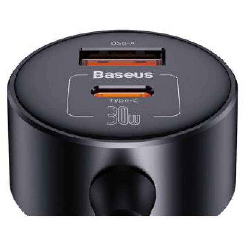 Baseus Lādētājs Baseus 1for2 Car 30W Black