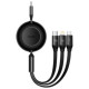 Baseus Kabelis Baseus Bright 3in1 M+L+C Black