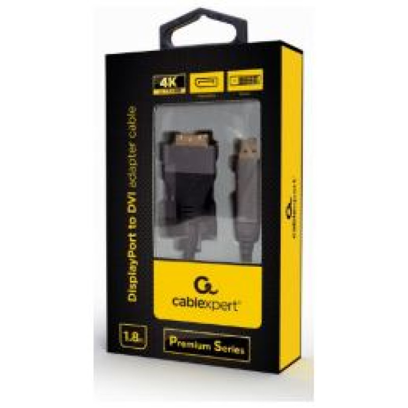 Gembird Premium Series DisplayPort Male - DVI Male 4K 1.8m