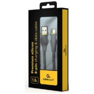 Gembird Kabelis Gembird Premium silicon USB-A Male - 8-pin Male 1.5m Black