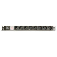 Gembird Power Distribution Unit PDU 8 Schuko Sockets 1U 16A 3 m