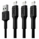 Green Cell GC Ray Cable Set 3x USB - Lightning with the LED Diode Fast Charging 1.2m