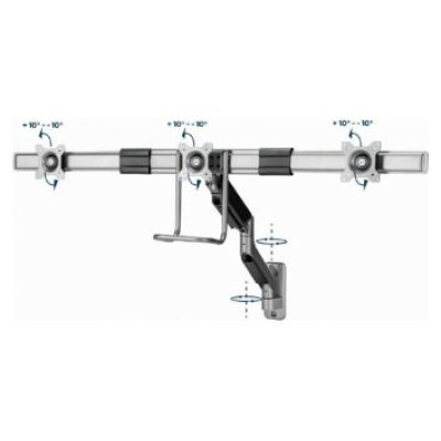 Gembird Monitora stiprinājums Gembird Wall Mounted Adjustable Monitor Arm for 3 Monitors
