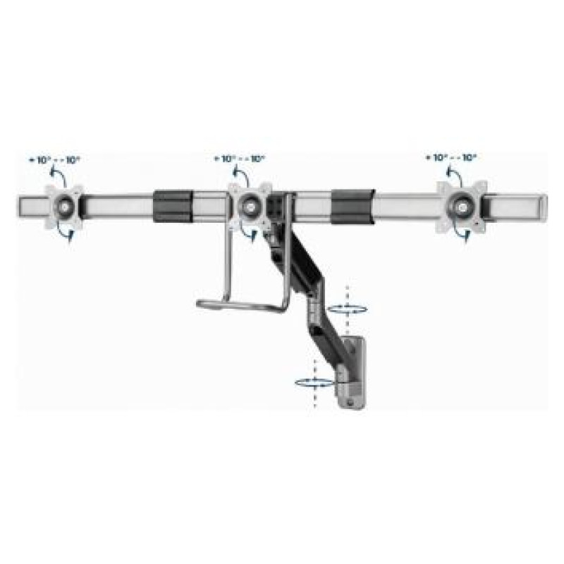 Gembird Monitora stiprinājums Gembird Wall Mounted Adjustable Monitor Arm for 3 Monitors