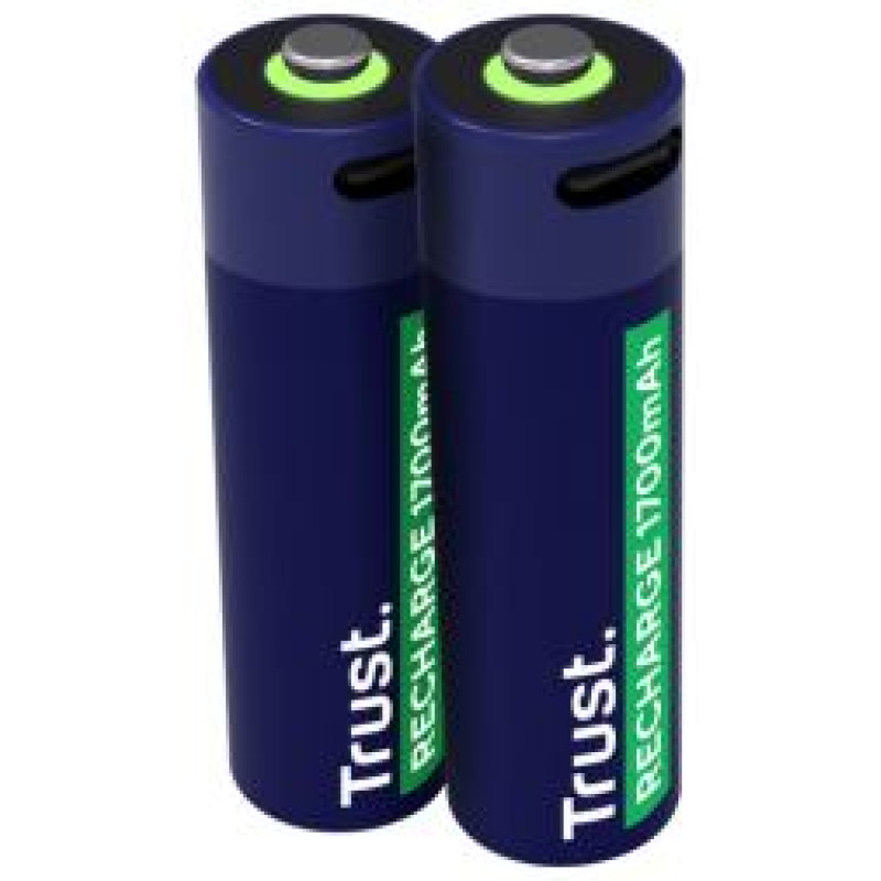 Trust Baterijas Trust USB-C Rechargeable AA Batteries 2pack