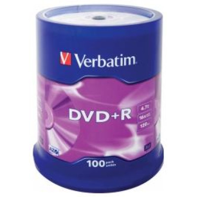 Verbatim Matricas DVD+R AZO Verbatim 4.7GB 16x 100 Pack, Spindle