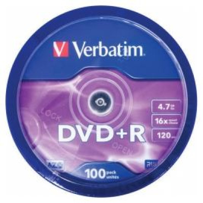 Verbatim Matricas DVD+R AZO Verbatim 4.7GB 16x 100 Pack, Spindle
