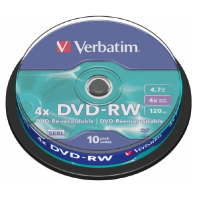 Verbatim Matricas DVD-RW SERL Verbatim 4.7GB 4x 10 Pack Spindle