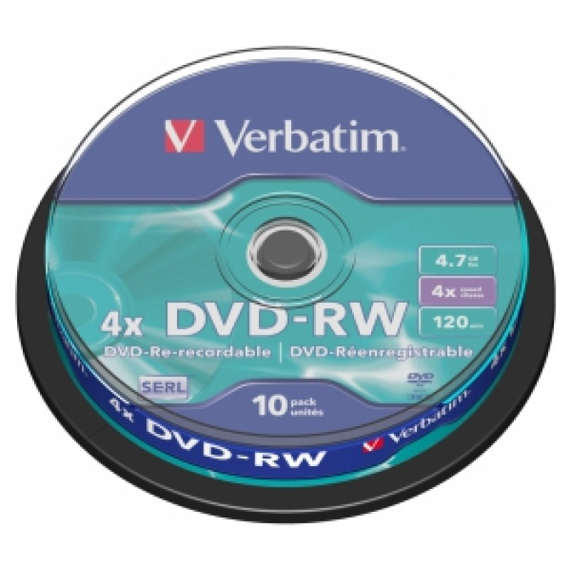 Verbatim Matricas DVD-RW SERL Verbatim 4.7GB 4x 10 Pack Spindle