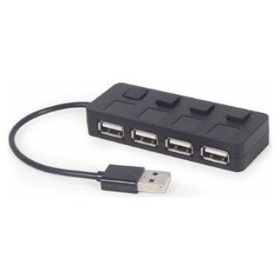 Gembird USB Centrmezgls Gembird USB 2.0 4-port Hub with Switches Black