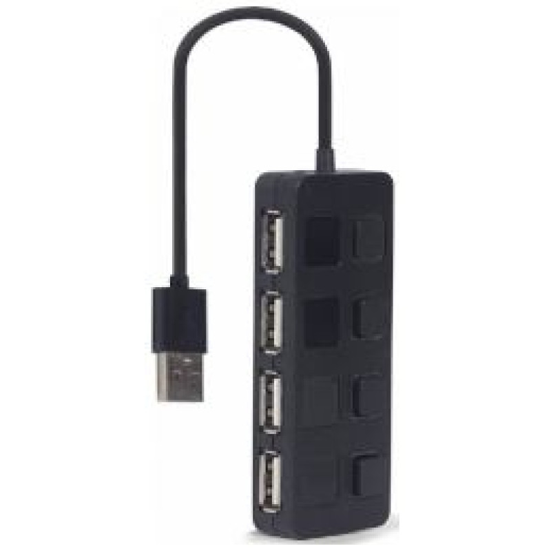 Gembird USB Centrmezgls Gembird USB 2.0 4-port Hub with Switches Black