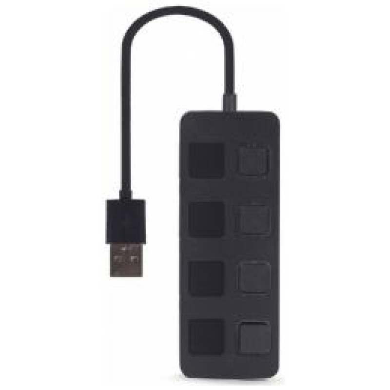 Gembird USB Centrmezgls Gembird USB 2.0 4-port Hub with Switches Black