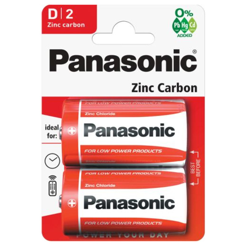Panasonic R20-2BB (D) Blistera iepakojumā 2gb