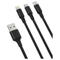 XO NB173 3in1 (Micro USB Lightning Type-C) 1.2m