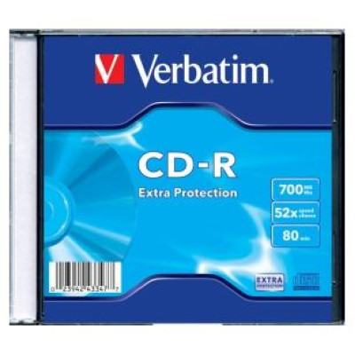 Verbatim Matricas CD-R Verbatim 700MB 1x-52x Extra protection, Single Wrap Slim