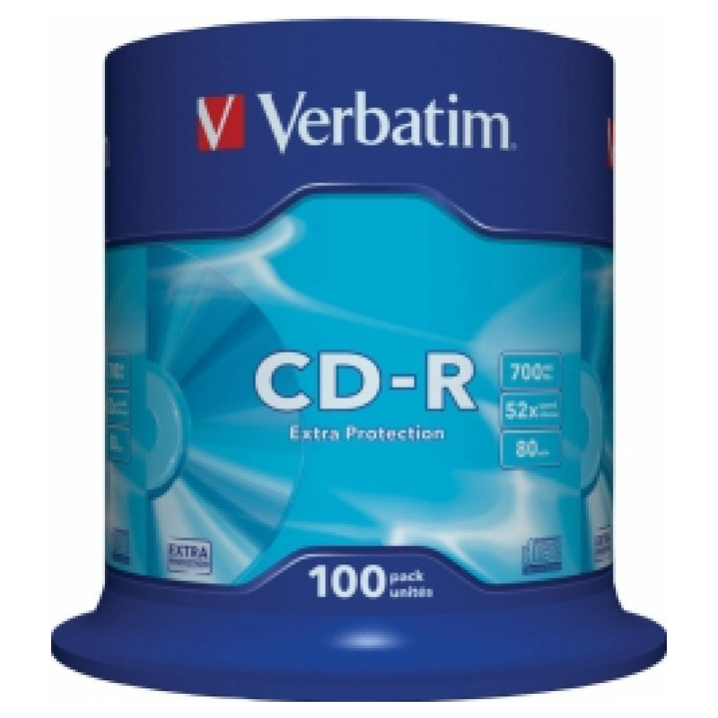 Verbatim Matricas CD-R Verbatim 700MB 1x-52X Extra Protection, 100 Pack Spindle