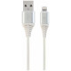Gembird USB Male - Lightning Male Premium cotton braided 1m Silver/White