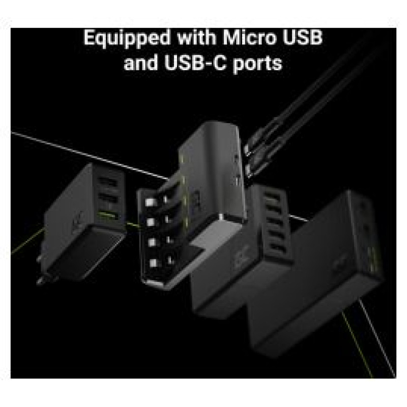 Green Cell GC VitalCharger Ni-MH AA and AAA Battery Charger with Micro USB and USB-C port