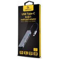 Gembird Dokstacija Gembird USB Type-C 6-in-1 Grey