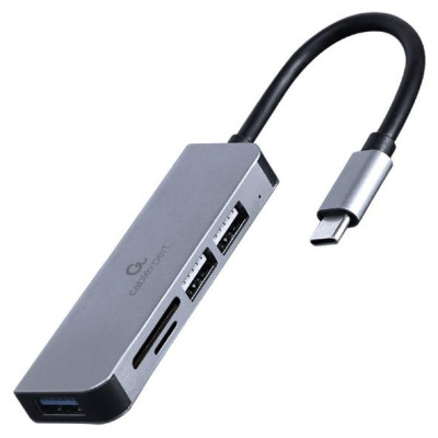 Gembird I/O HUB USB-C 3PORT+CR/UHB-CM-CRU3P1U2P2-01 GEMBIRD