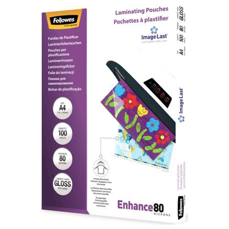 Fellowes LAMINATOR POUCH IMAGELAST/A4 80 100PCS 5306114 FELLOWES