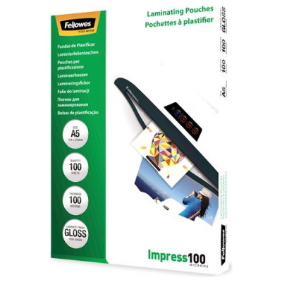 Fellowes LAMINATOR POUCH GLOSSY/A5 100 100PCS 5351002 FELLOWES