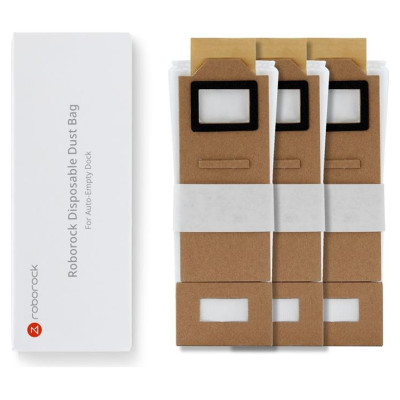 Roborock Vacuum Cleaner Accessory|ROBOROCK|Disposable Dust Bag 3pcs|White|For S7 White/S7 MaxV White/ S7 Black/ MaxV Black/S7 White+/S7 Black+|8.02.0101