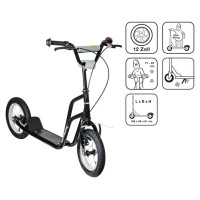 Muuwmi Scooter skrejritenis Fun AIR 12", melns - AU 592