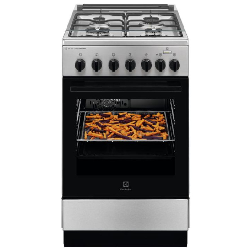 Electrolux 600.sērijas gāzes plīts ar elektrisko cepe&scaron;krāsni, melna, 50cm - LKK560010X