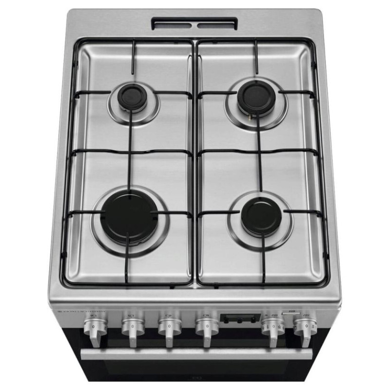 Electrolux gāzes plīts ar elektrisko cepe&scaron;krāsni SteamBake, nerūso&scaron;a tērauda, 50cm - LKK560228X