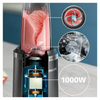 Philips 5000 Series blenderis, 1000W, melns (kompl. 2 krūzes) - HR2766/00